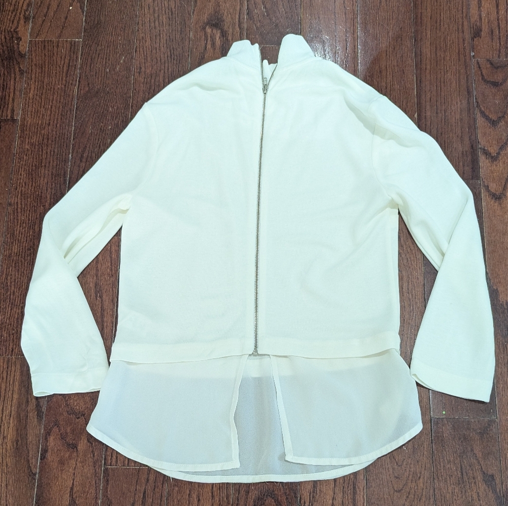 A.L.C white zip up long sleeve top - size small